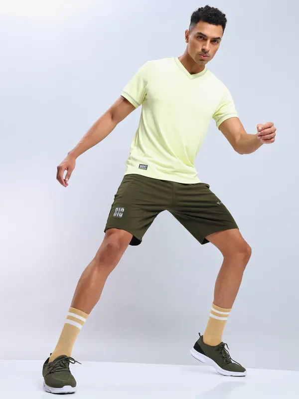 Men Solid Slim Fit V Neck T-shirt with TECHNO COOL+ - Image 5
