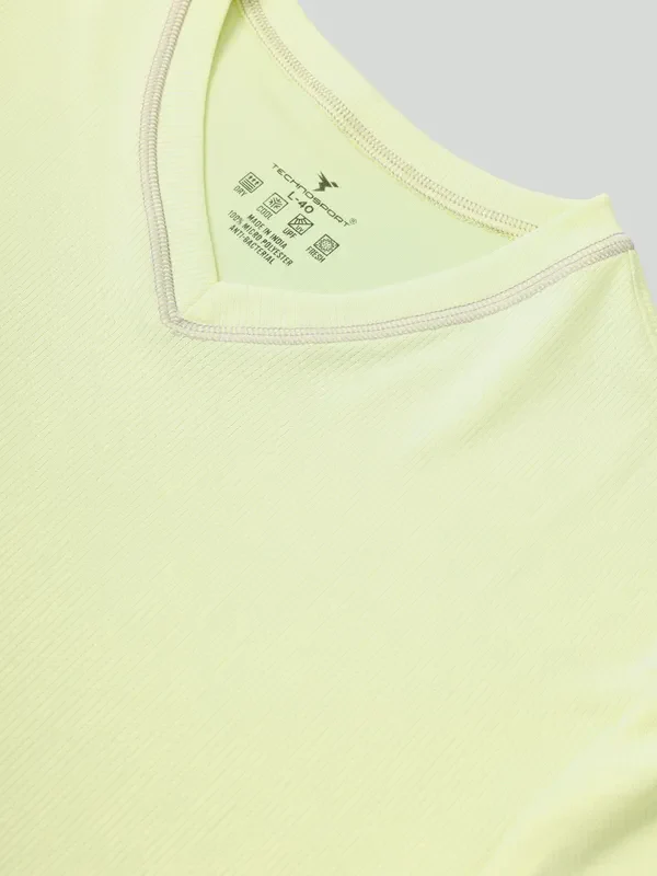 Men Solid Slim Fit V Neck T-shirt with TECHNO COOL+ - Image 8