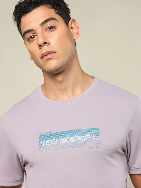 Men Printed Regular Fit Crew Neck T-shirt with TECHNO COOL+ - Image 7