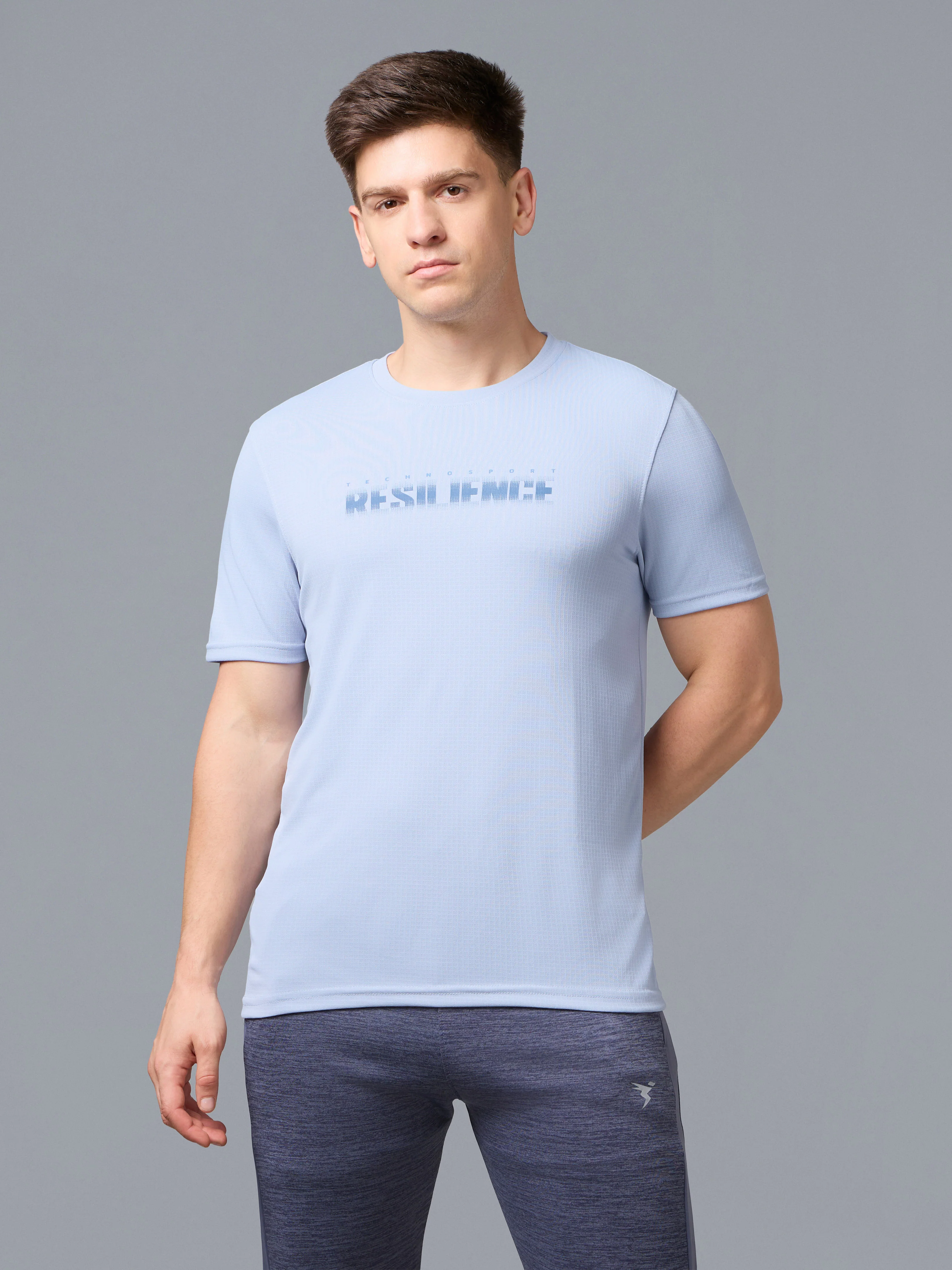 Men Printed Regular Fit Crew Neck T-shirt with TECHNO COOL+ - Image 2