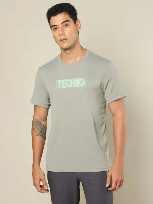 Men Printed Regular Fit Crew Neck T-shirt with TECHNO COOL+ - Image 5