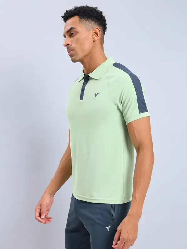 Men Colorblock Slim Fit Polo T-shirt with MATPIQ - Image 5