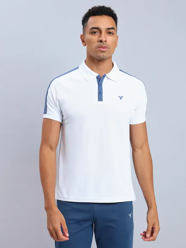 Men Colorblock Slim Fit Polo T-shirt with MATPIQ - Image 6