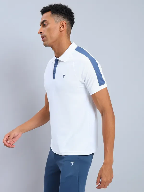 Men Colorblock Slim Fit Polo T-shirt with MATPIQ - Image 7