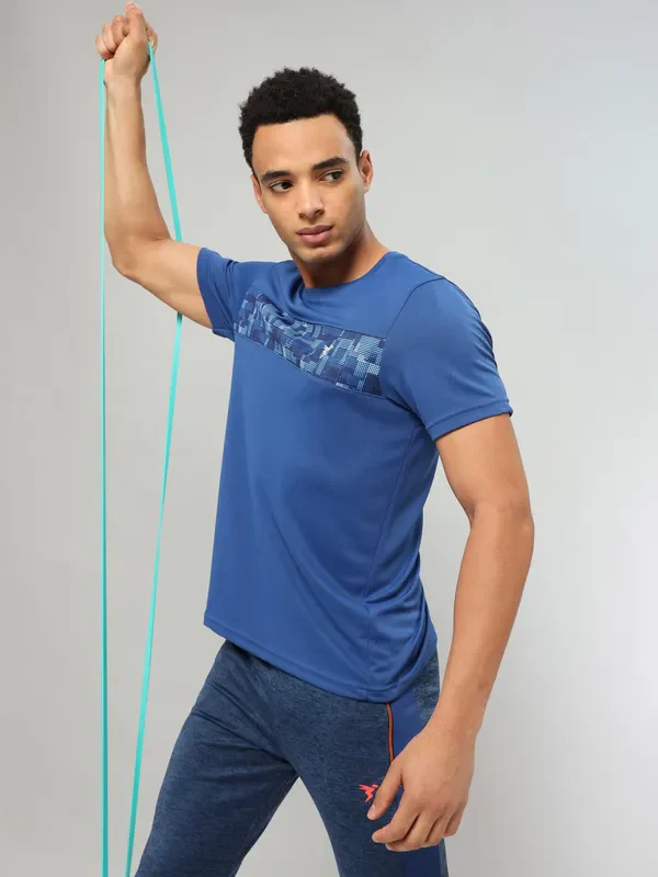 Men Printed Slim Fit Crew Neck T-shirt with TECHNO COOL+ - Image 6