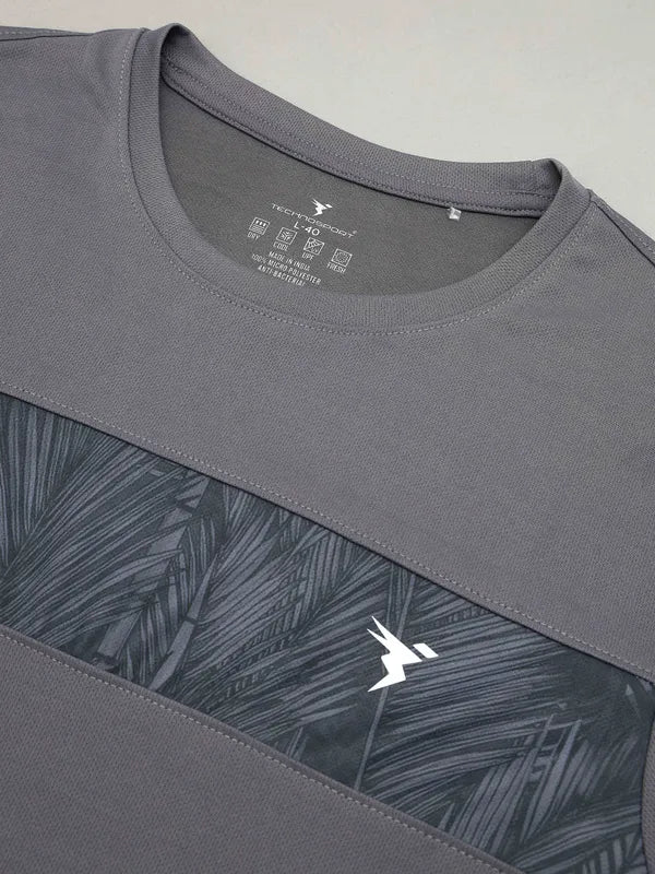 Men Printed Slim Fit Crew Neck T-shirt with TECHNO COOL+ - Image 7