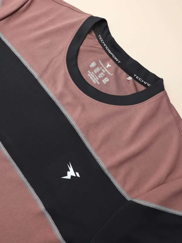 Men Colorblock Slim Fit Crew Neck T-shirt with TECHNO COOL+ - Image 8