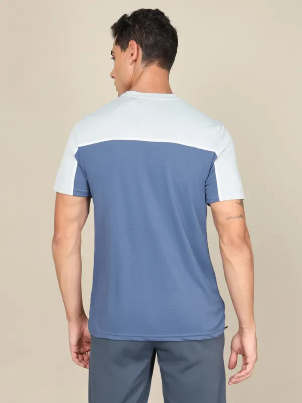 Men Colorblock Slim Fit Crew Neck T-shirt with TECHNO COOL+ - Image 3