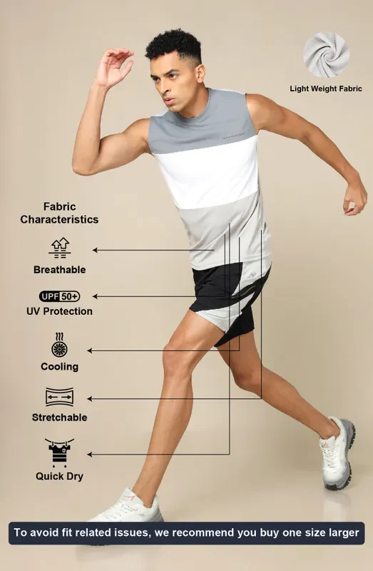 Men Colorblock Slim Fit Crew Neck Innerwear Vest with TECHNO COOL+ - Image 4