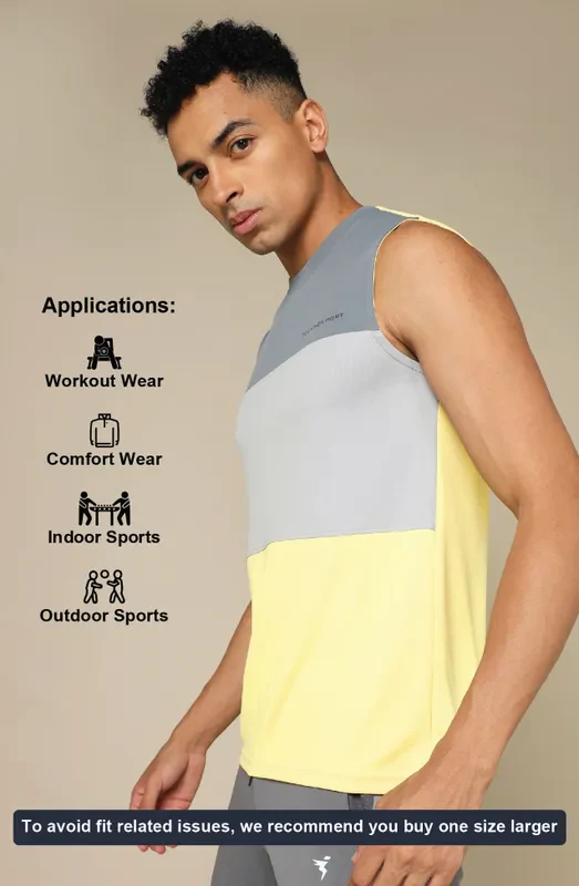 Men Colorblock Slim Fit Crew Neck Innerwear Vest with TECHNO COOL+ - Image 5
