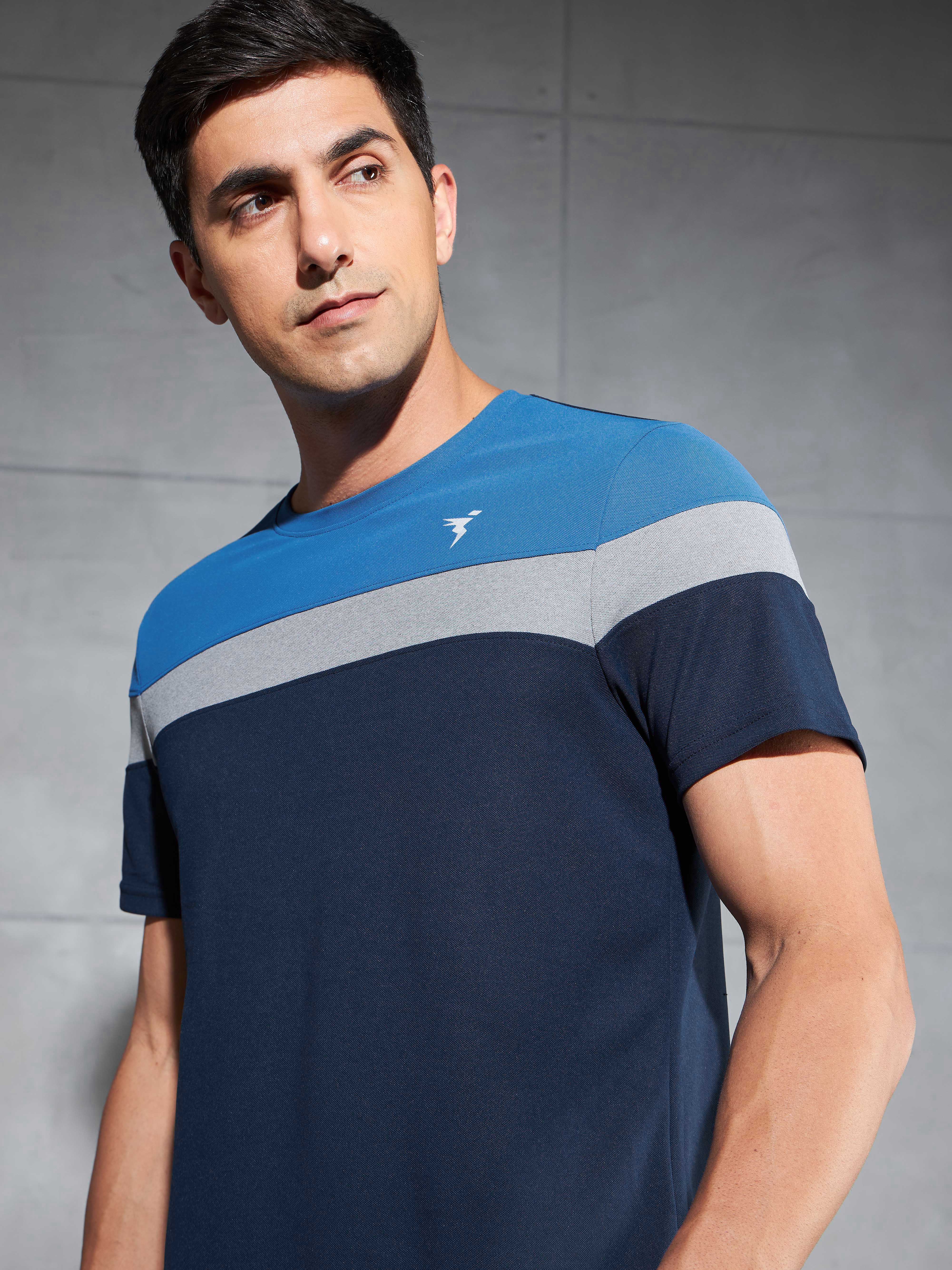 Men Colorblock Slim Fit Crew Neck T-shirt with MATPIQ - Image 6