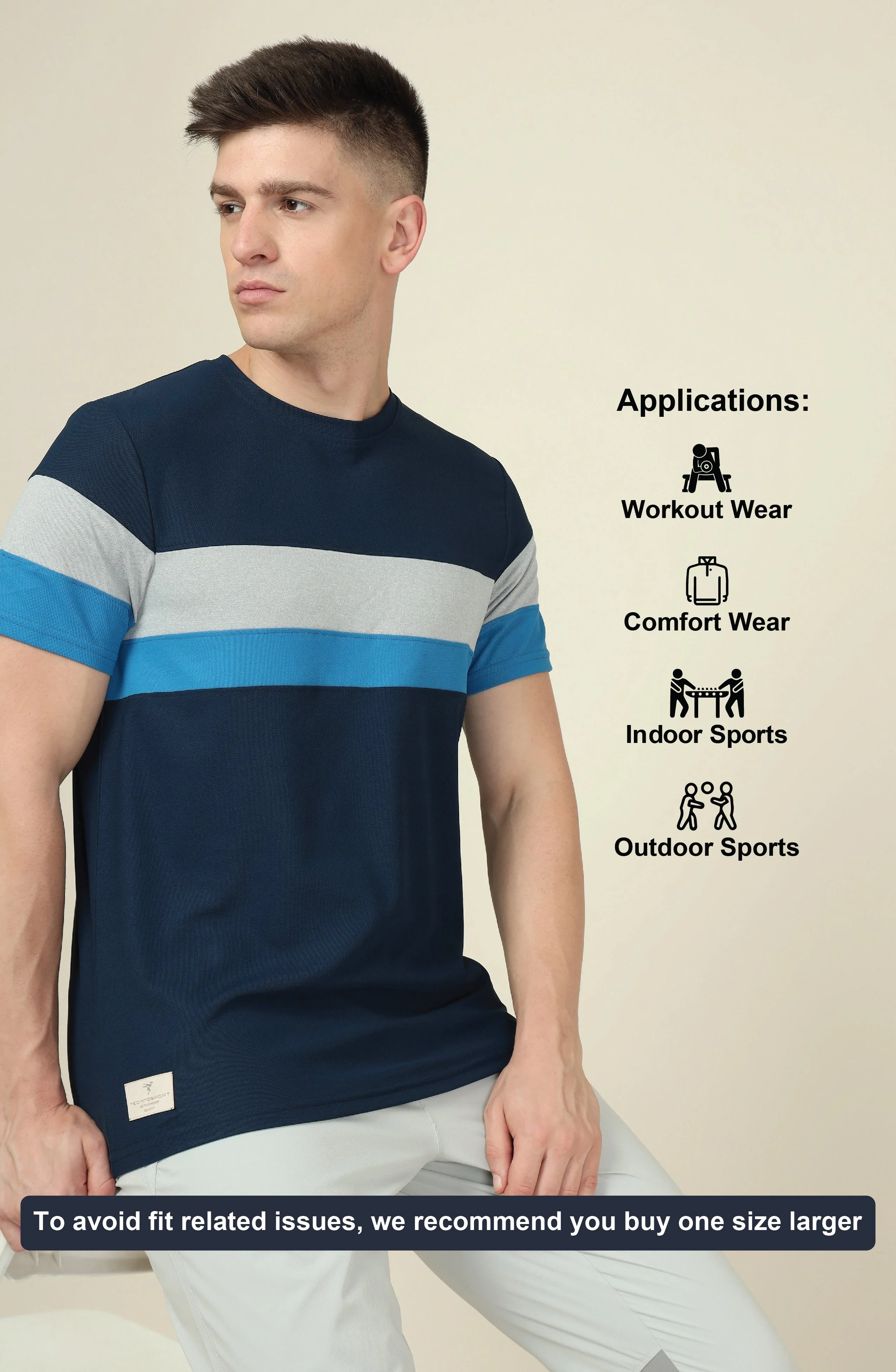Men Colorblock Slim Fit Crew Neck T-shirt with MATPIQ - Image 6