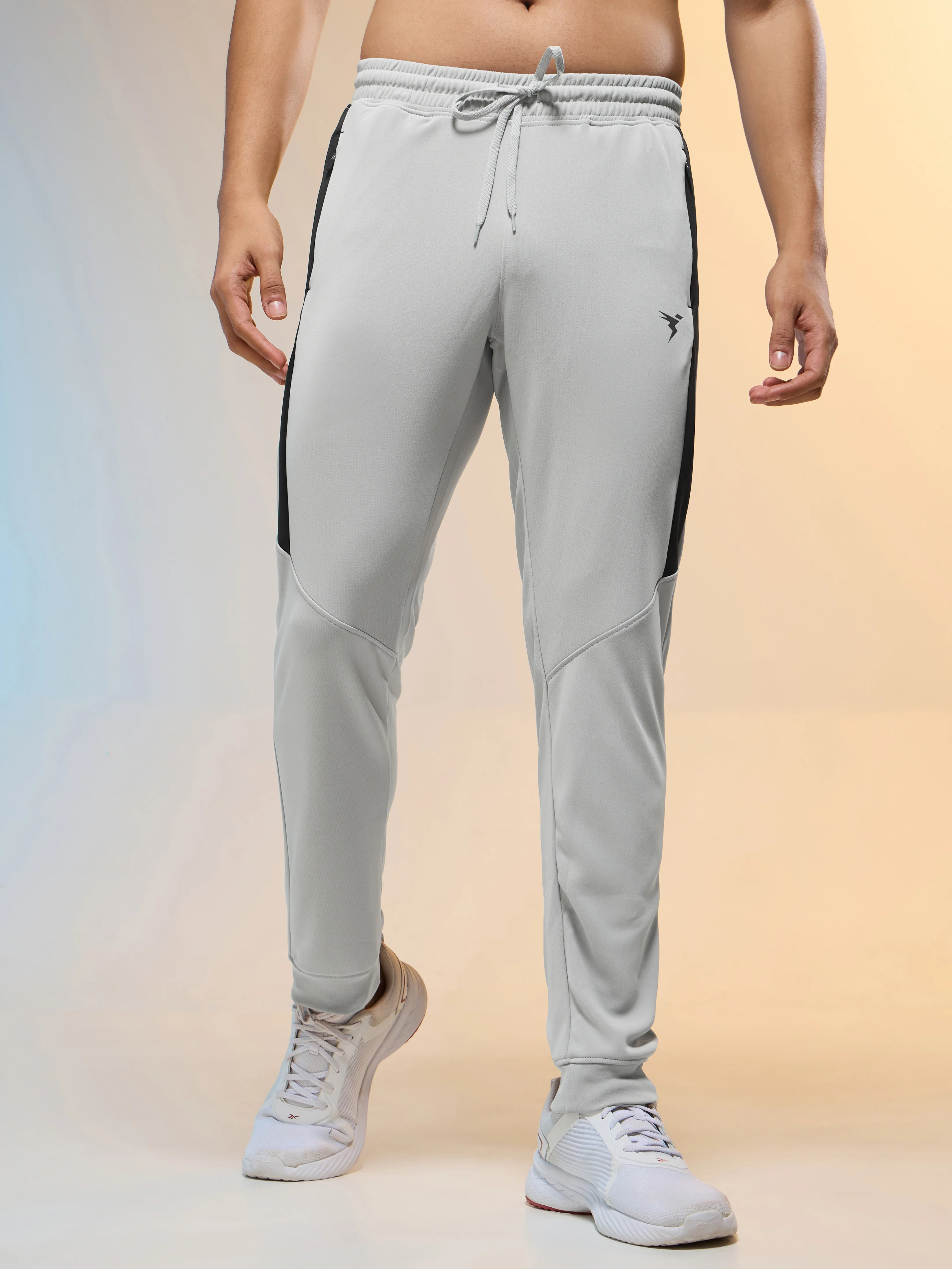 Men Melange Slim Fit Trackpants with TECHNO DRY - Image 2