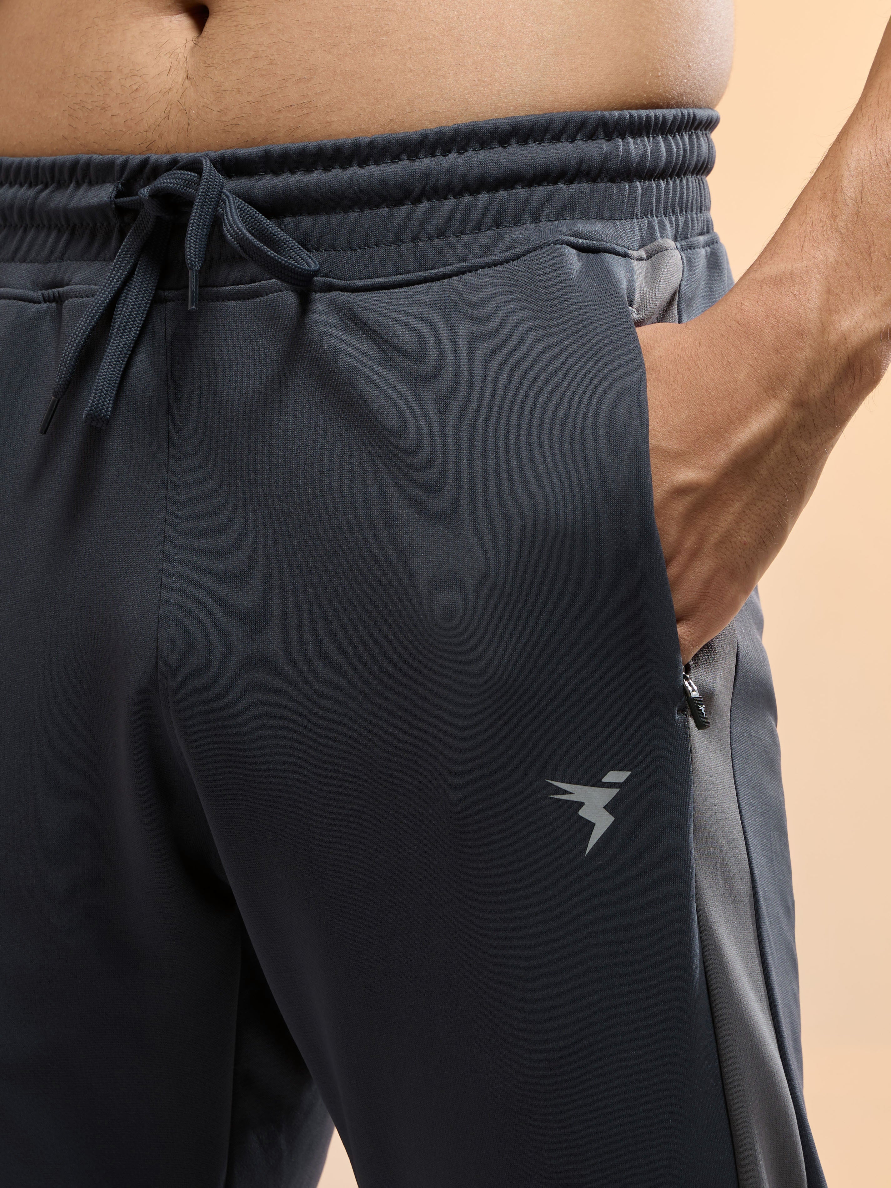 Men Melange Slim Fit Trackpants with TECHNO DRY - Image 6