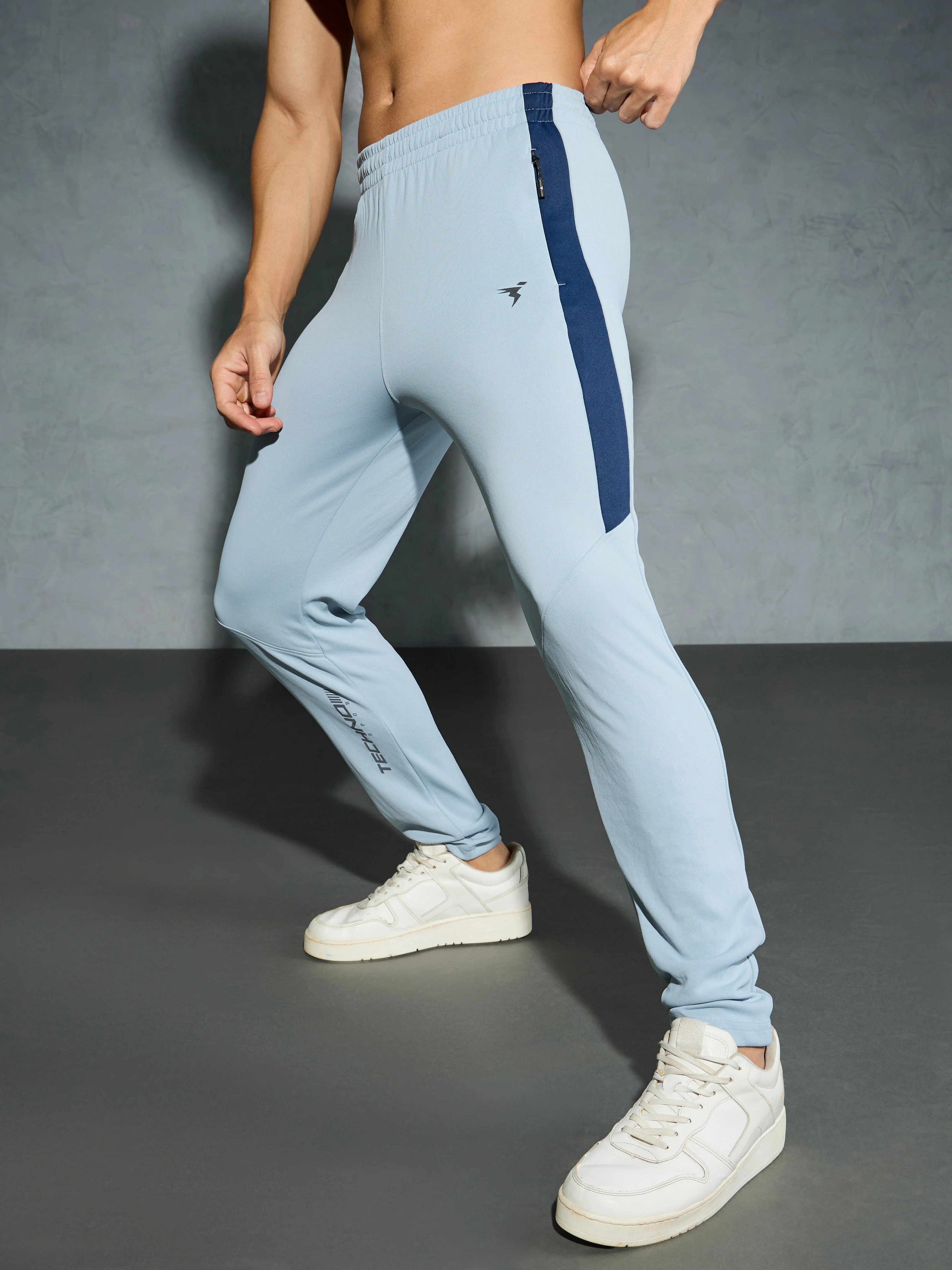 Men Solid Slim Fit Trackpants with TECHNO DRY - Image 2