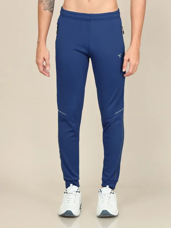 Men Solid Slim Fit Trackpants with TECHNO DRY - Image 4