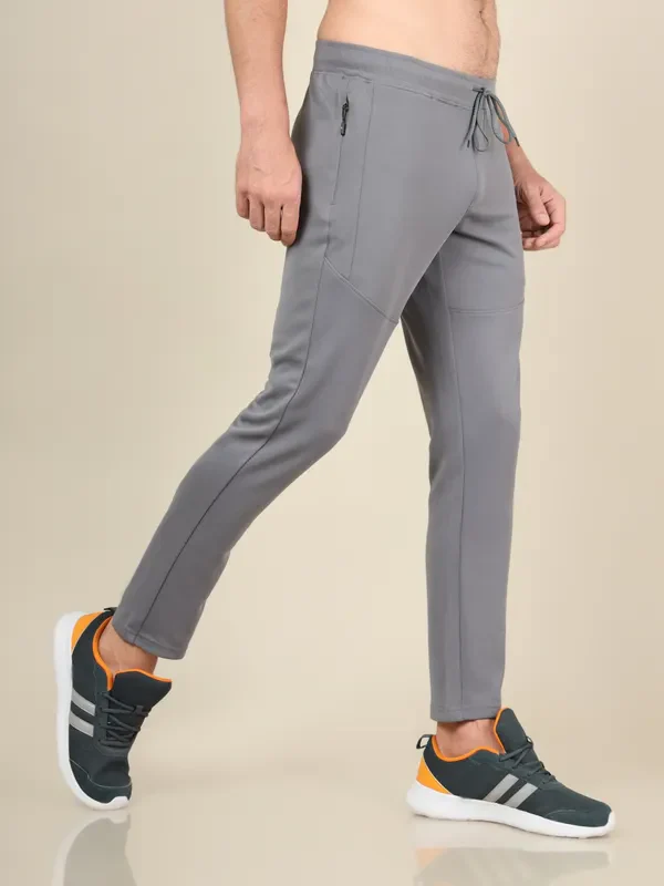 Men Solid Slim Fit Trackpants with TECHNO DRY - Image 4