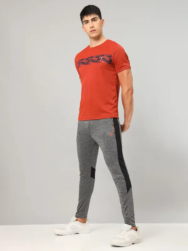 Men Melange Slim Fit Trackpants with TECHNO DRY - Image 5