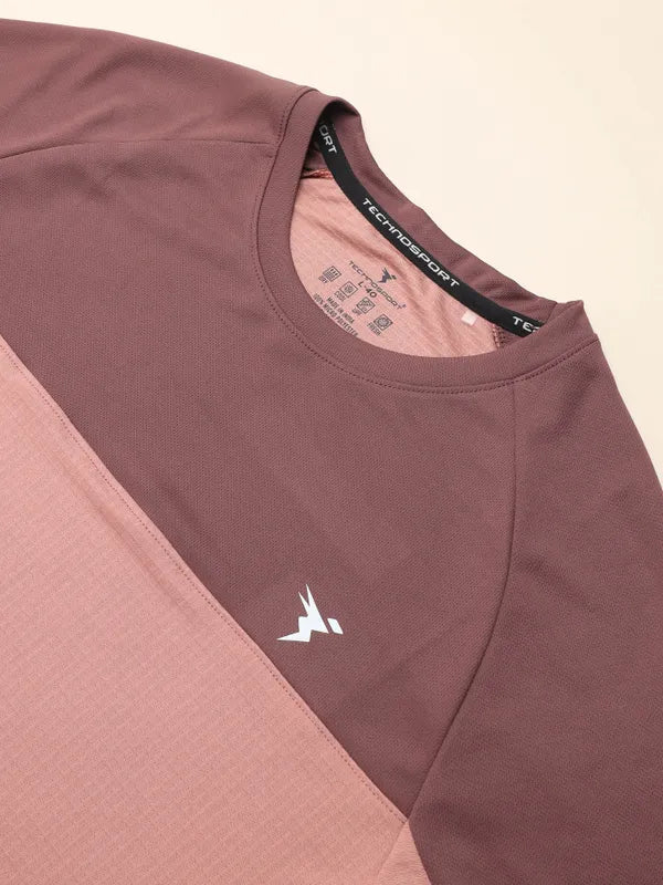 Men Colorblock Slim Fit Crew Neck T-shirt with TECHNO COOL+ - Image 7