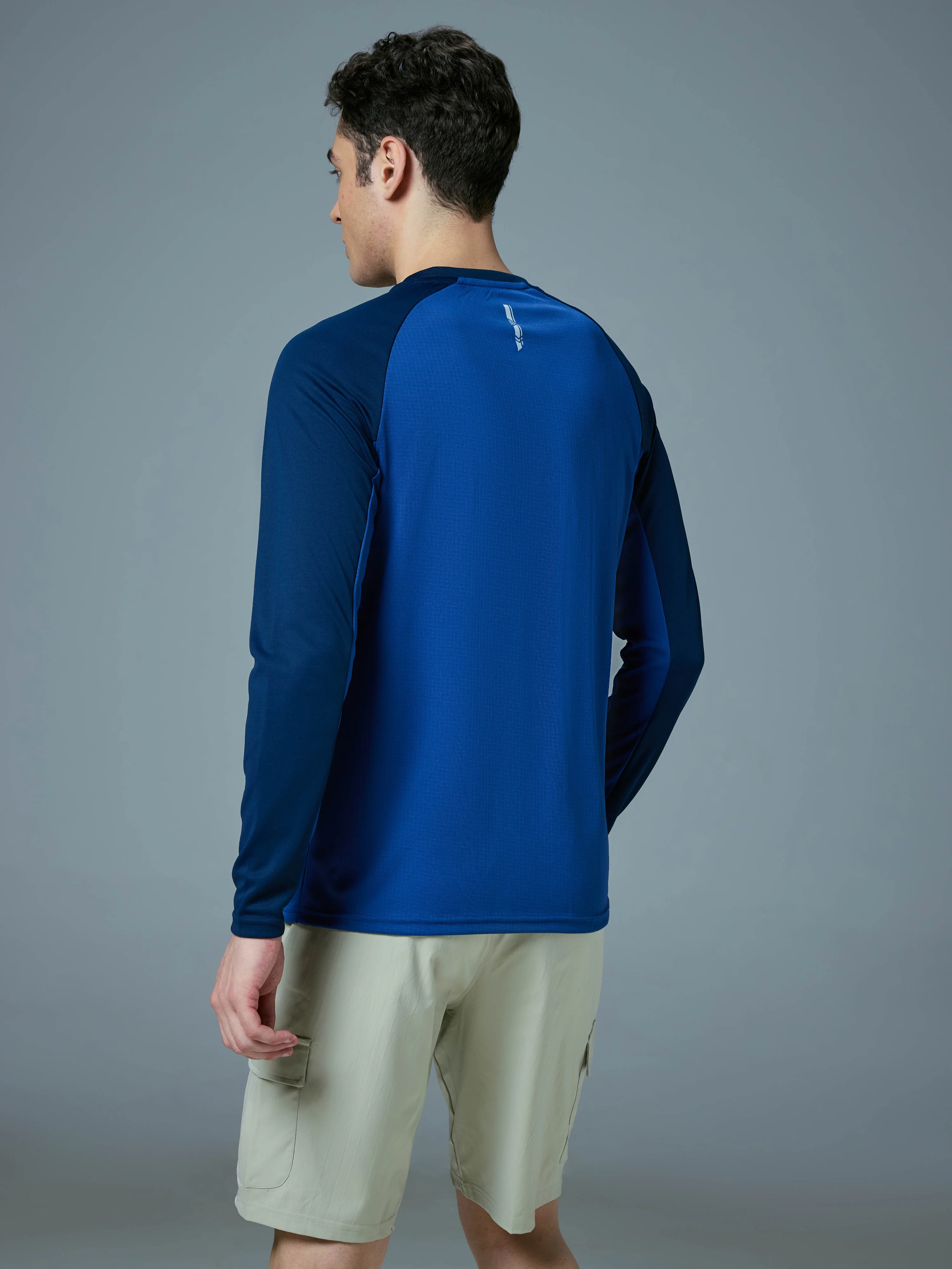 Men Colorblock Slim Fit Crew Neck T-shirt with TECHNO COOL+ - Image 3