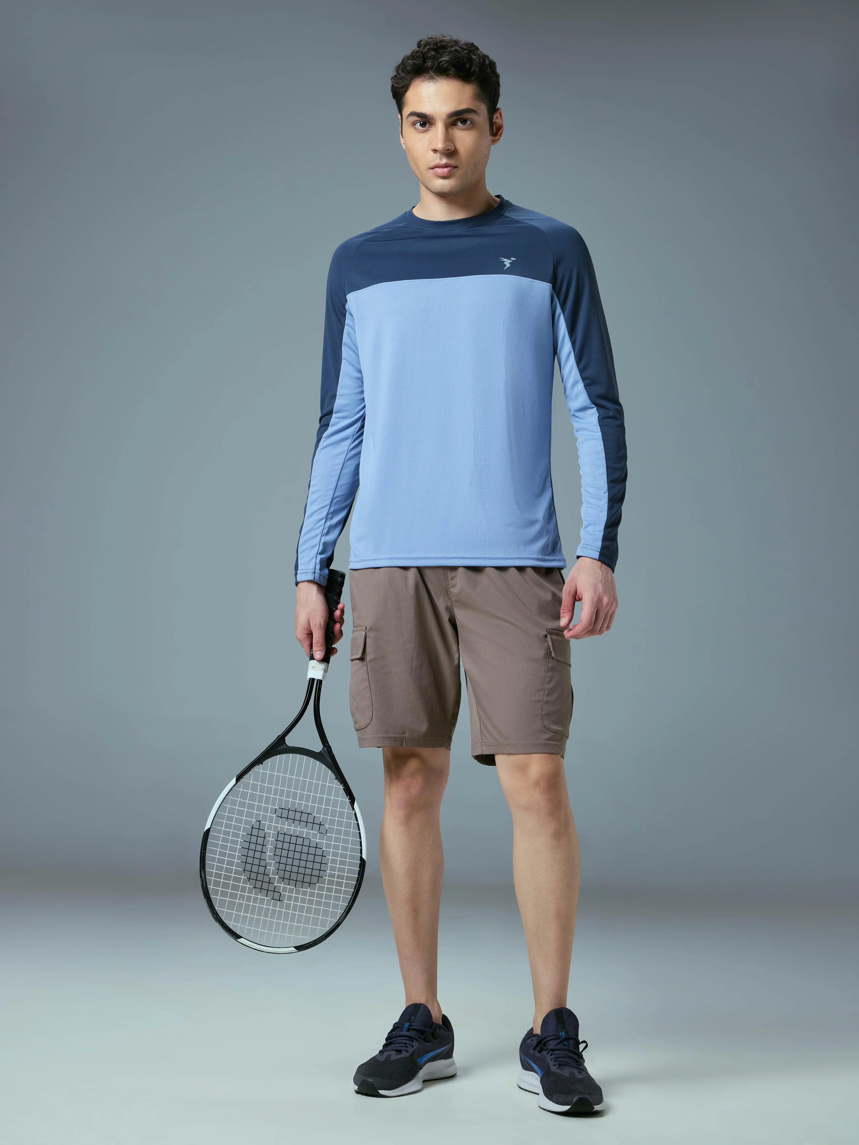 Men Colorblock Slim Fit Crew Neck T-shirt with TECHNO COOL+ - Image 5