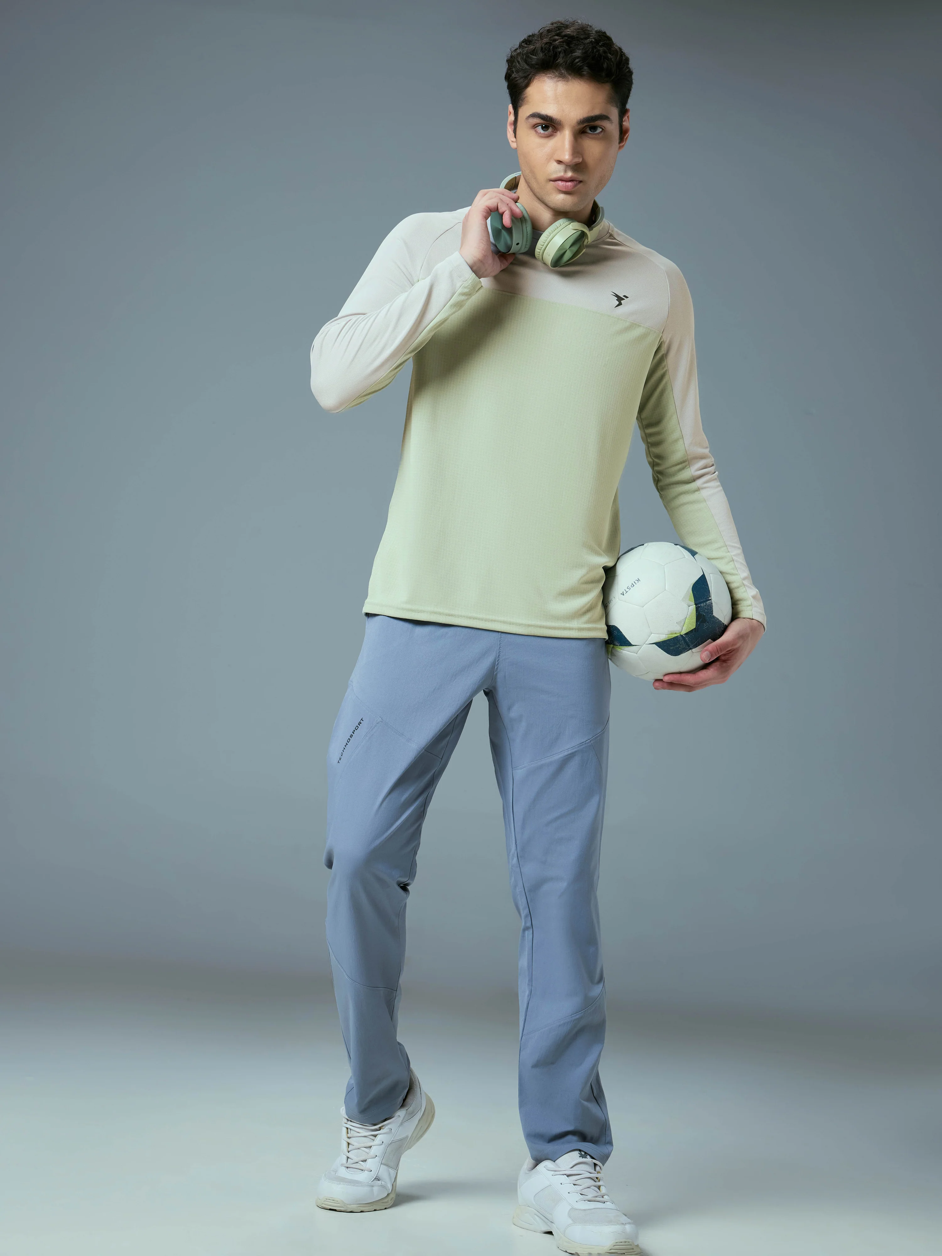 Men Colorblock Slim Fit Crew Neck T-shirt with TECHNO COOL+ - Image 5