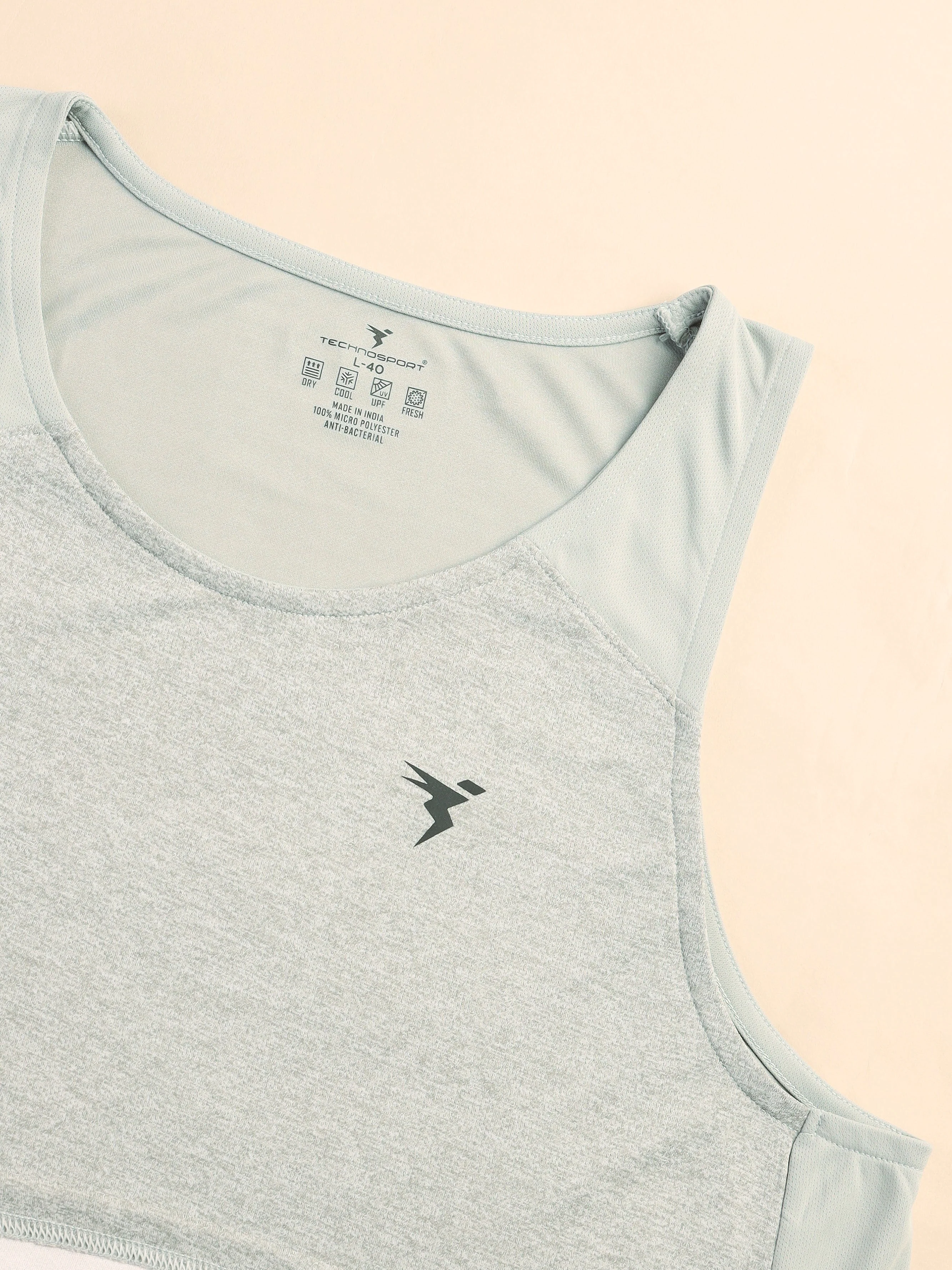 Men Melange Slim Fit Scoop Neck Innerwear Vest with TECHNO COOL+ - Image 9