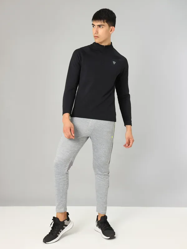 Men Solid Slim Fit Mock Neck Sports Sweatshirt with ELASTO PLUS - Image 7
