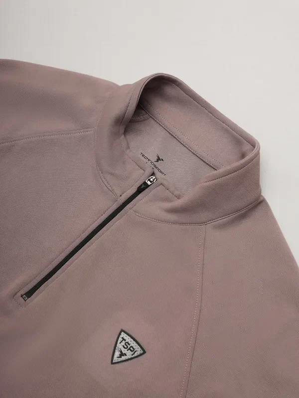 Men Solid Slim Fit Mock Neck Sports Sweatshirt with ELASTO PLUS - Image 7
