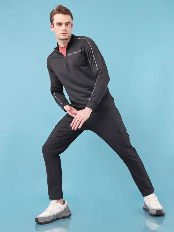 Men Solid Slim Fit Mock Neck Jacket with ELASTO PLUS - Image 4