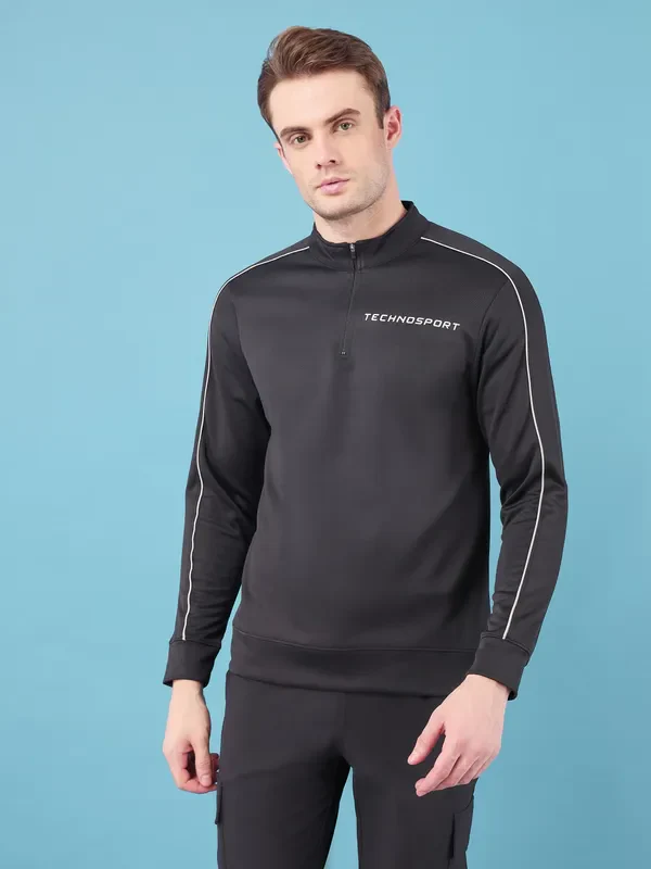 Men Solid Slim Fit Mock Neck Jacket with ELASTO PLUS - Image 5