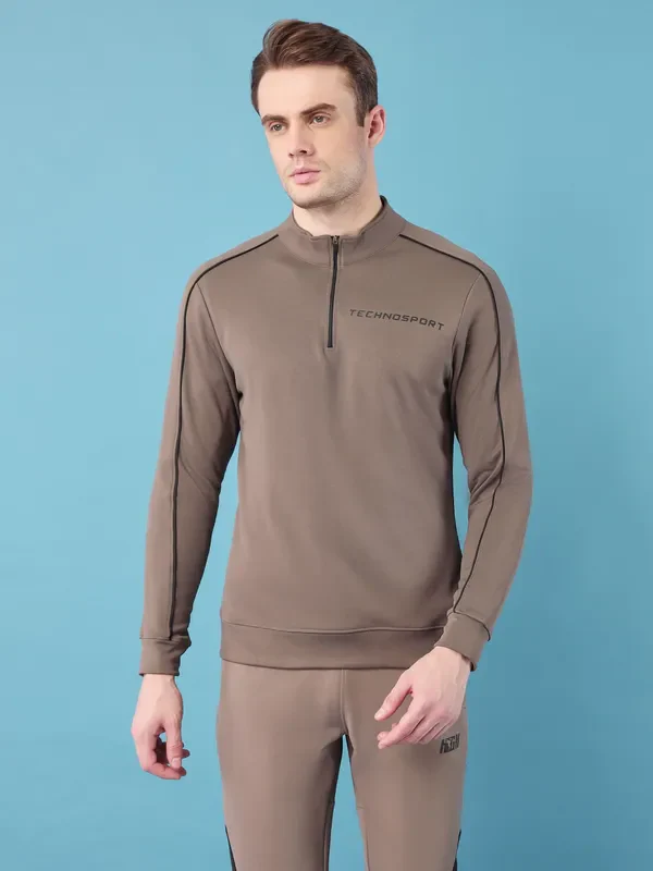 Men Solid Slim Fit Mock Neck Jacket with ELASTO PLUS