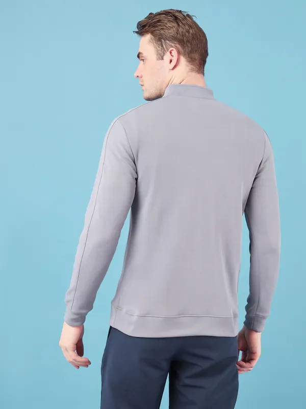 Men Solid Slim Fit Mock Neck Jacket with ELASTO PLUS - Image 3
