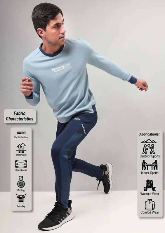 Men Printed Slim Fit Crew Neck Sweatshirt with TECHNO WARM+ - Image 4