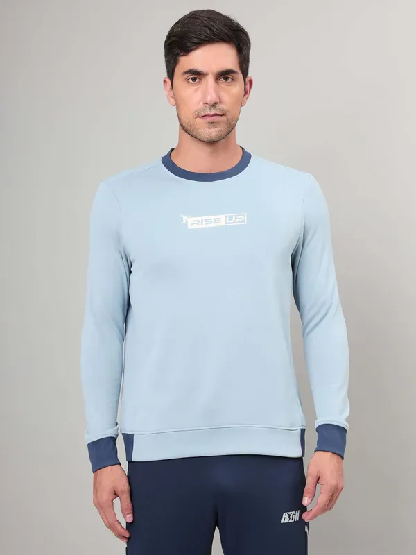 Men Printed Slim Fit Crew Neck Sweatshirt with TECHNO WARM+ - Image 5