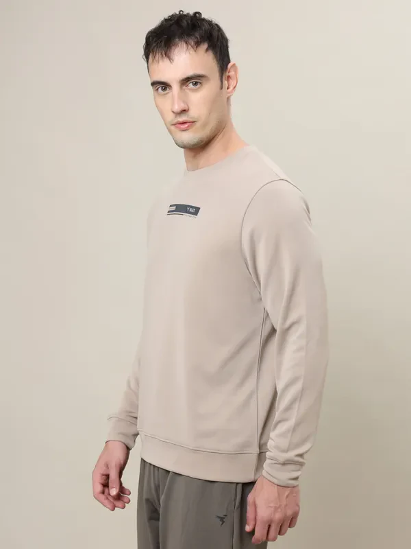 Men Printed Slim Fit Crew Neck Sweatshirt with ELASTO PLUS - Image 4