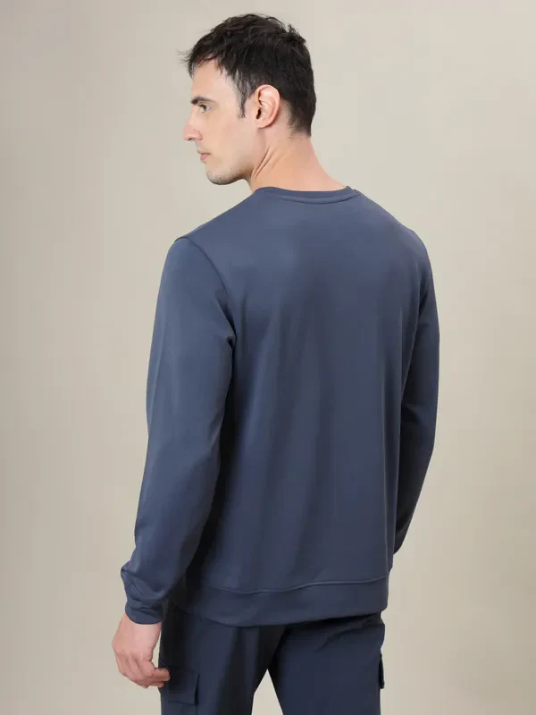 Men Printed Slim Fit Crew Neck Sweatshirt with ELASTO PLUS - Image 3
