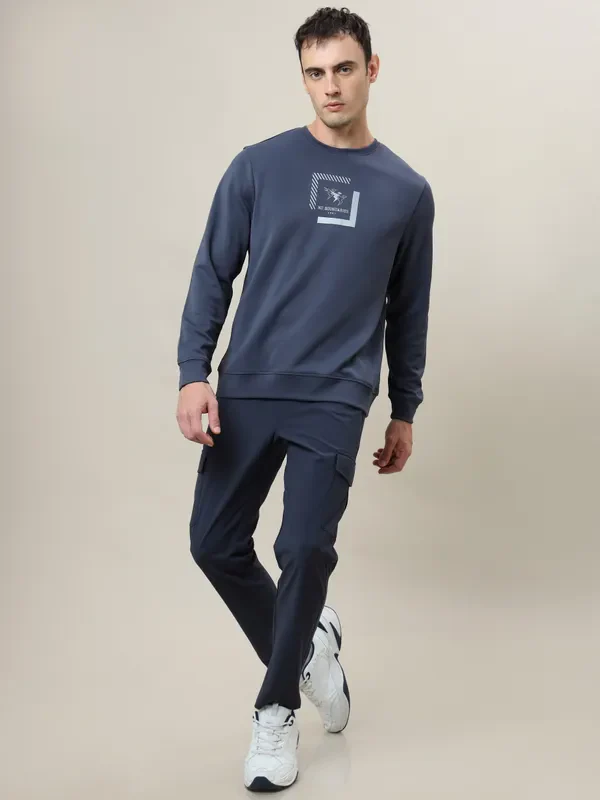 Men Printed Slim Fit Crew Neck Sweatshirt with ELASTO PLUS - Image 5