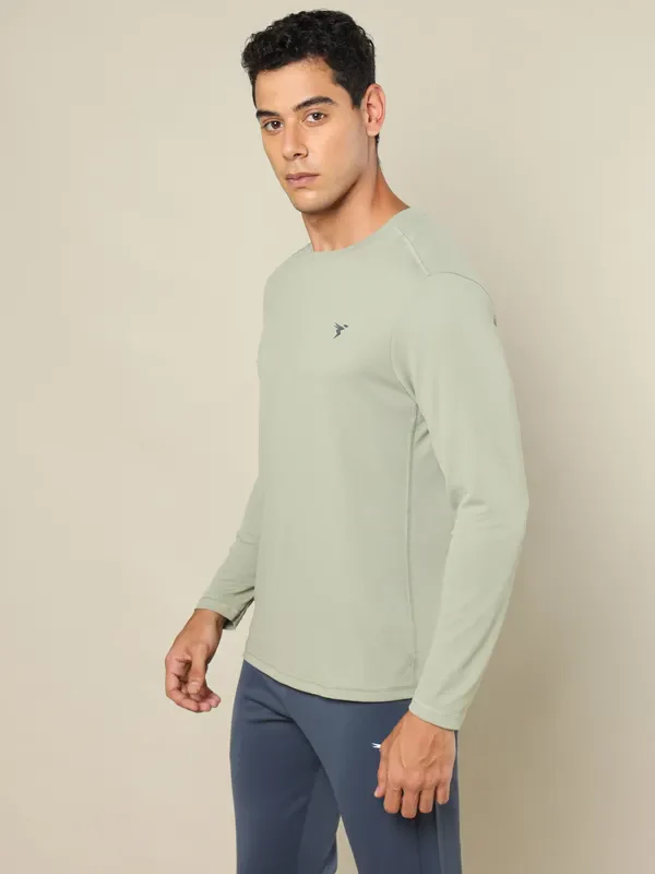 Men Solid Slim Fit Crew Neck T-shirt with TECHNO COOL+ - Image 4