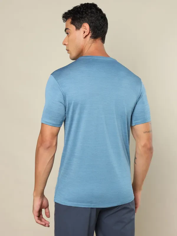 Men Solid Slim Fit Crew Neck T-shirt with DOUBLE COOL - Image 4