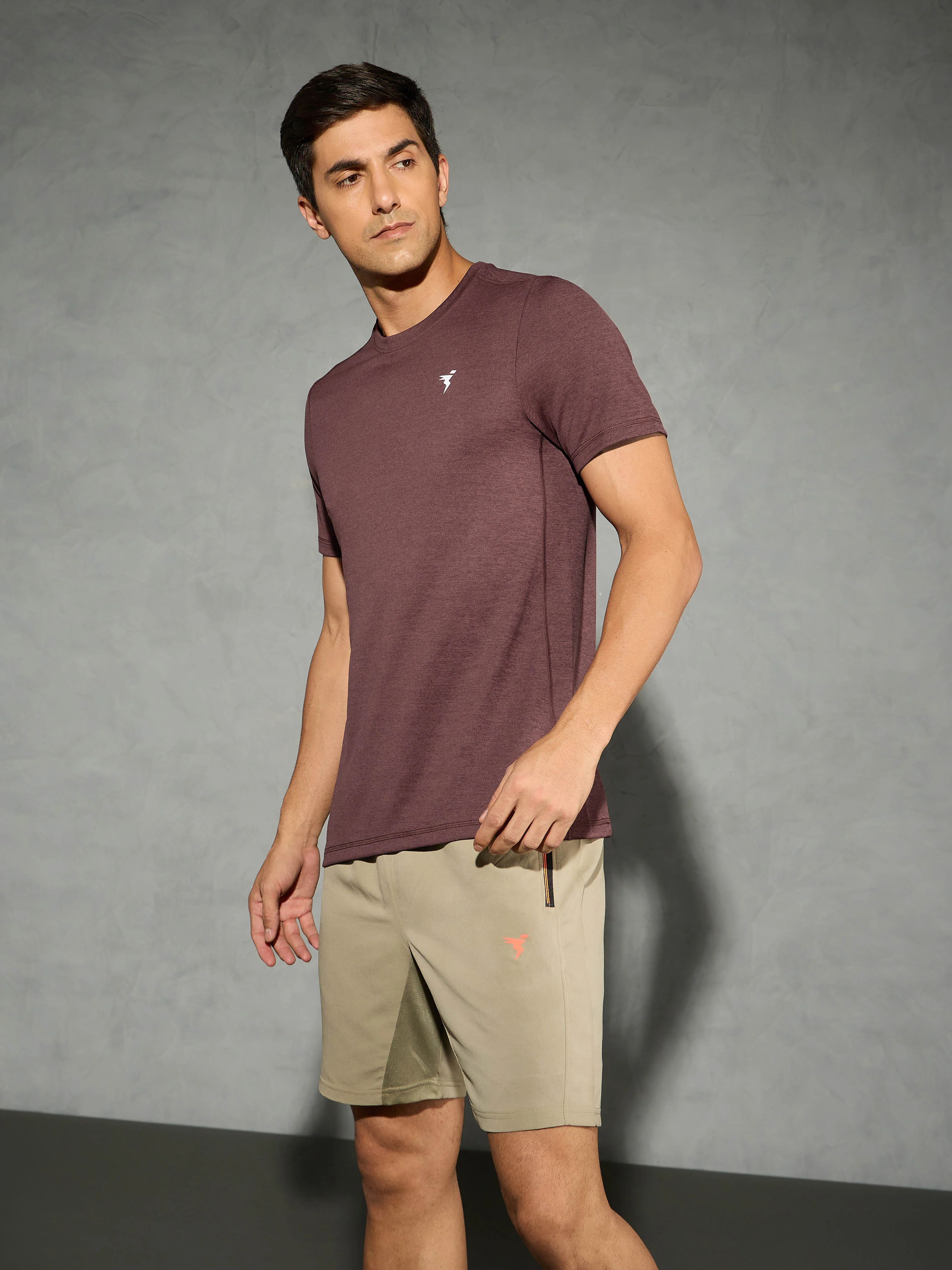 Men Solid Slim Fit Crew Neck T-shirt with DOUBLE COOL - Image 4