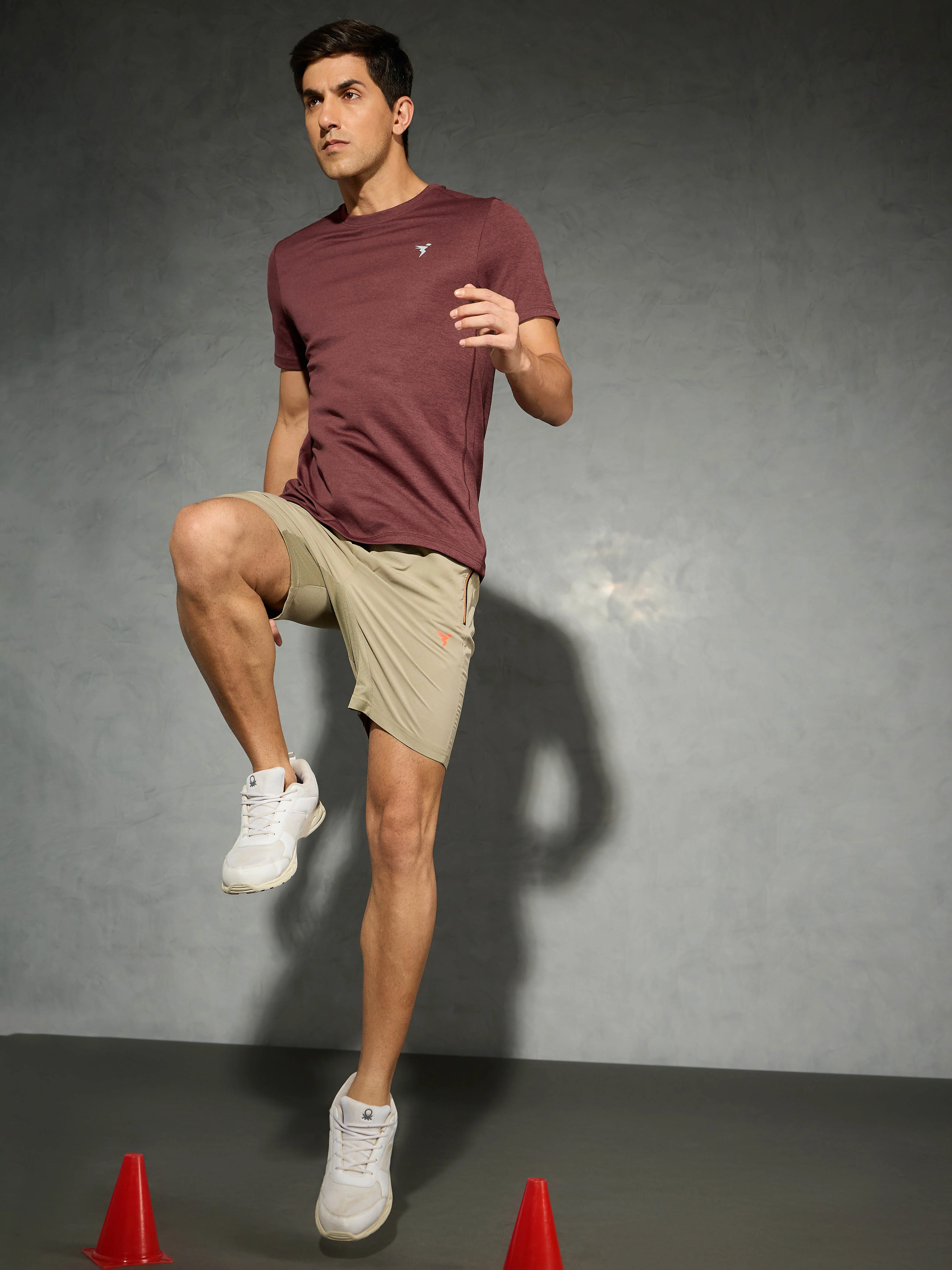 Men Solid Slim Fit Crew Neck T-shirt with DOUBLE COOL - Image 5
