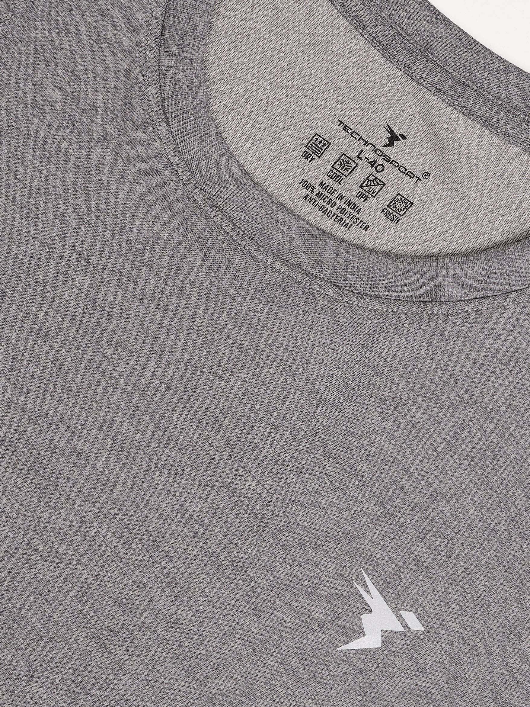 Men Solid Slim Fit Crew Neck T-shirt with DOUBLE COOL - Image 7