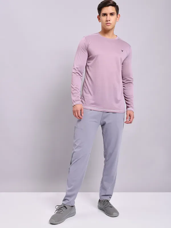 Men Melange Slim Fit Crew Neck T-shirt with DOUBLE COOL - Image 2