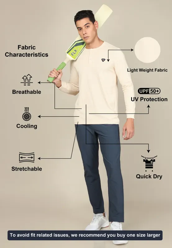 Men Self Design Slim Fit Henley Neck T-shirt with MATPIQ - Image 4