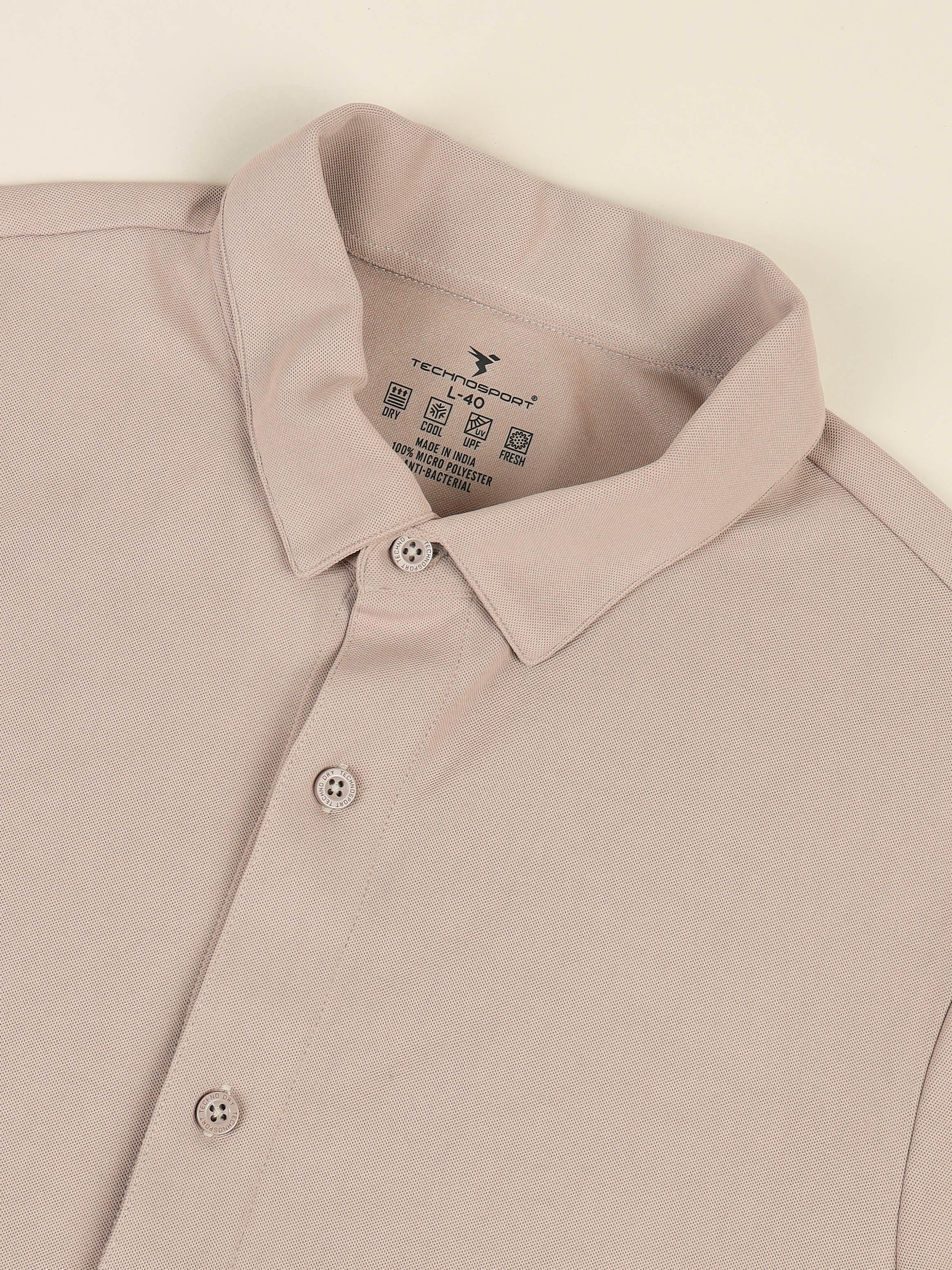 Men Solid Regular Fit Spread Collar Shirt with TECHNO COOL+ - Image 7