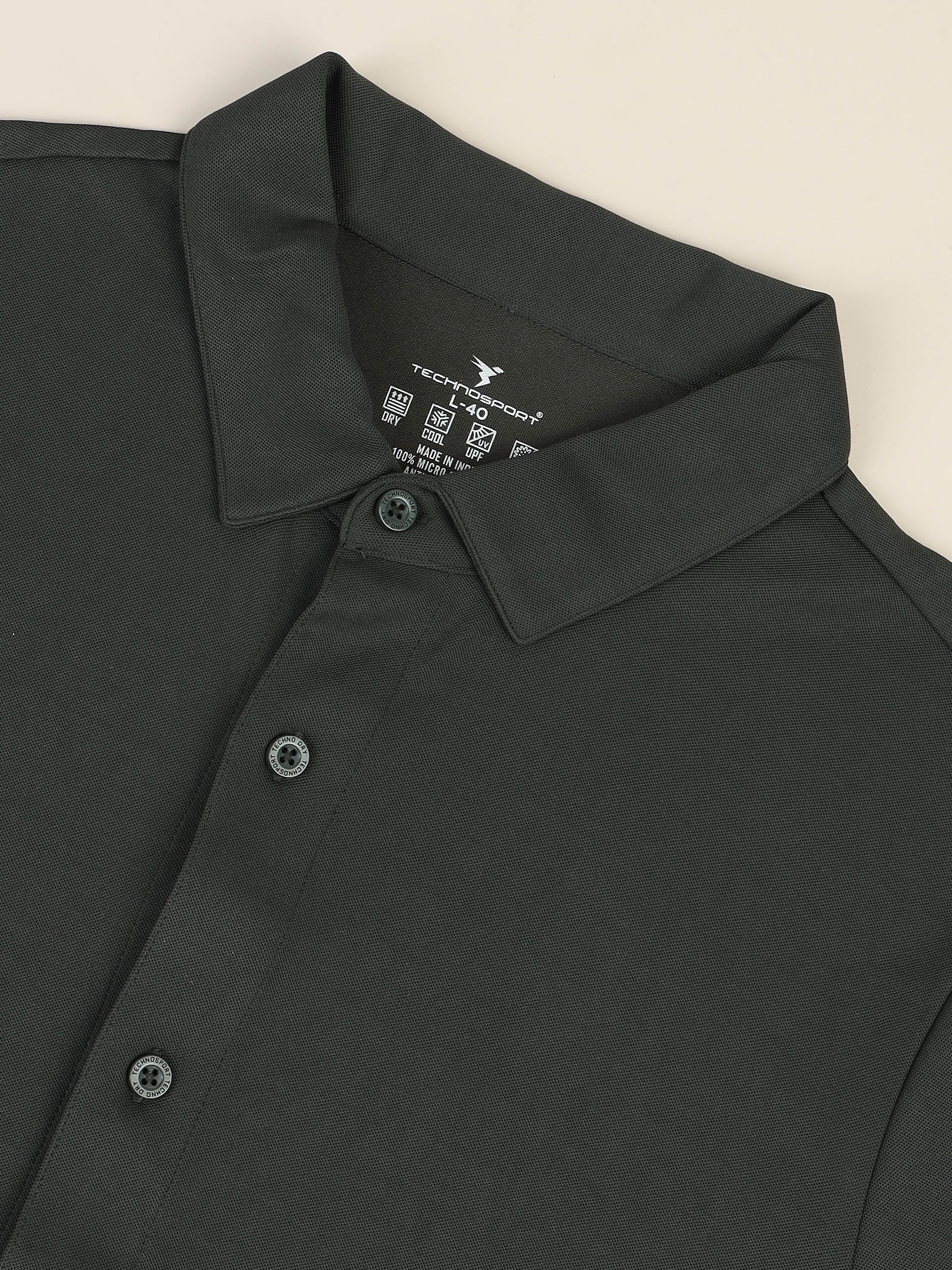 Men Solid Regular Fit Spread Collar Shirt with TECHNO COOL+ - Image 7