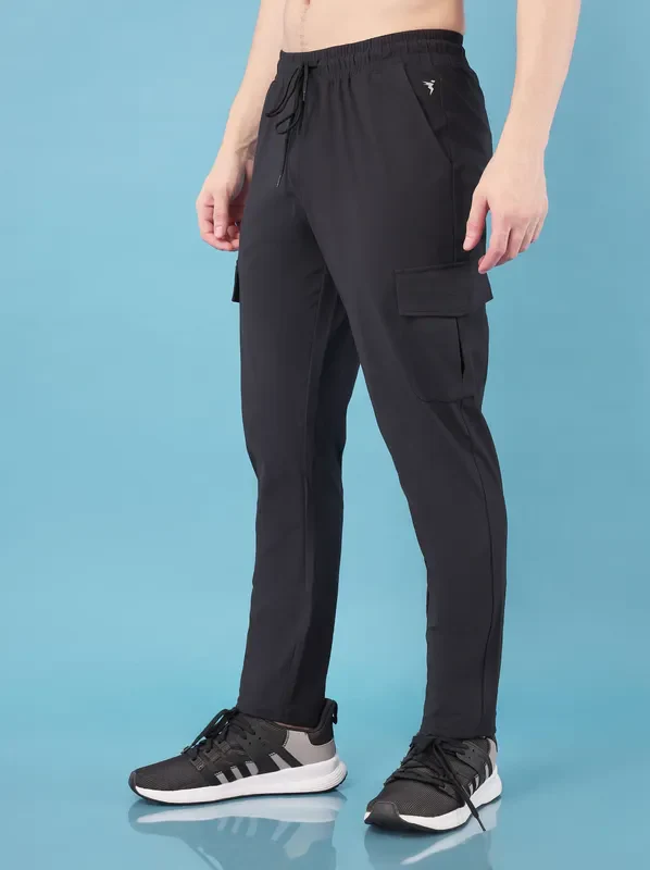 Men Solid Relax Fit Cargo Trackpants with DURACOOL+ - Image 4