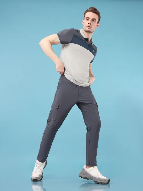 Men Solid Relax Fit Cargo Trackpants with DURACOOL+ - Image 5