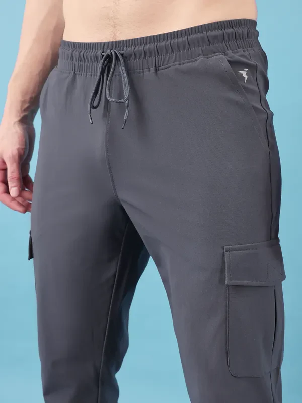 Men Solid Relax Fit Cargo Trackpants with DURACOOL+ - Image 6